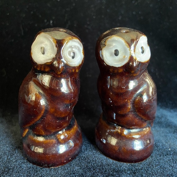 Source Unknown Other - Vintage Ceramic Brown Owls Salt & Pepper Shakers Japan